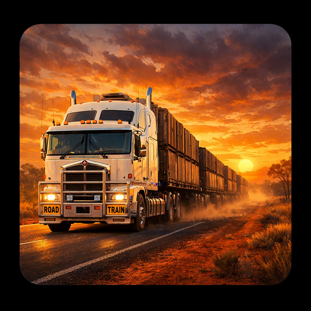 Kenworth Road Train on Sunset - Mouse Pad