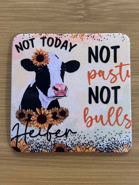 Cow With Flowers- Fridge Magnet