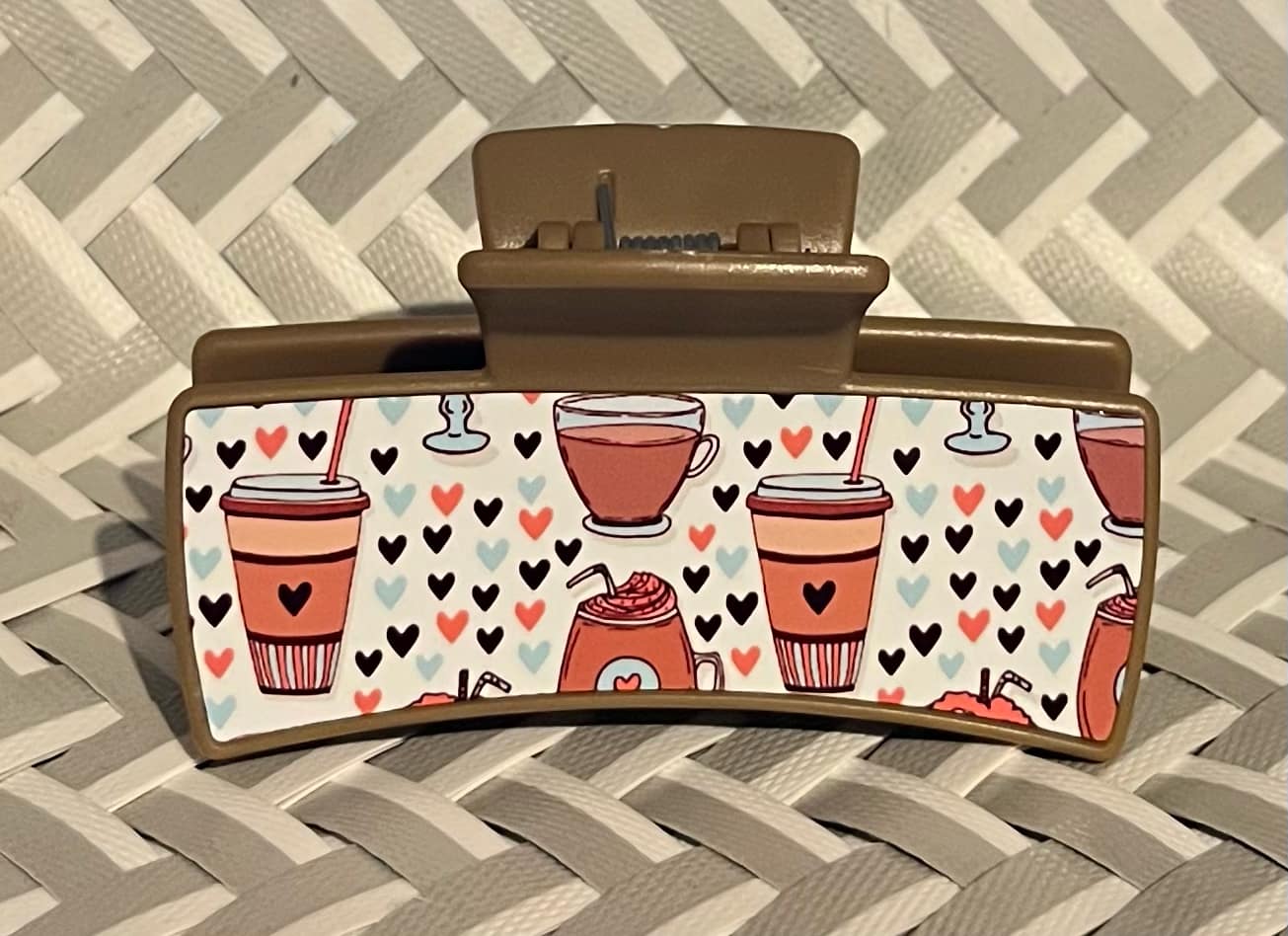 Coffee Hearts - Claw Clip