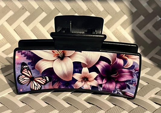 Butterfly & Flowers - Claw Clip