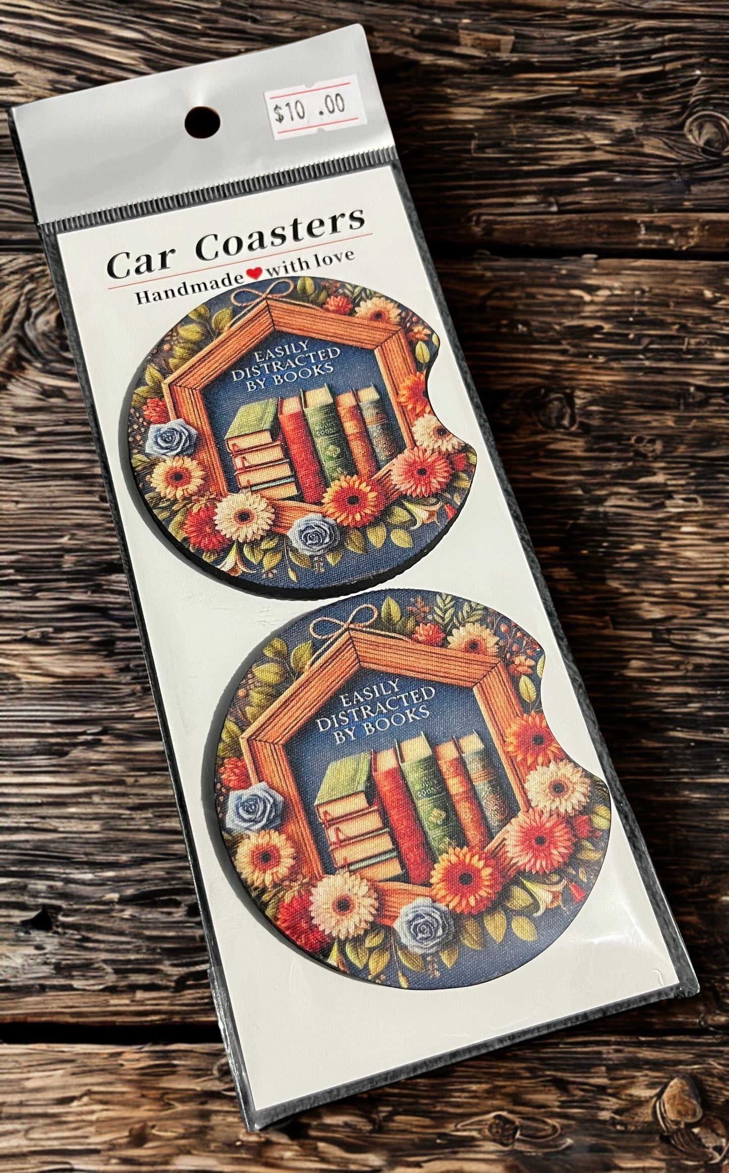 Easily Distracted By Books - Car Coasters