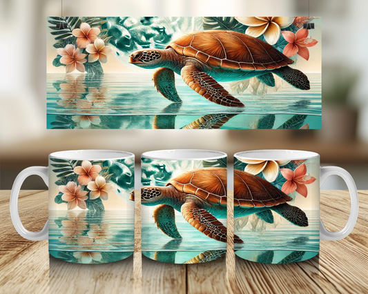 Turtles & Flowers 11oz Mug