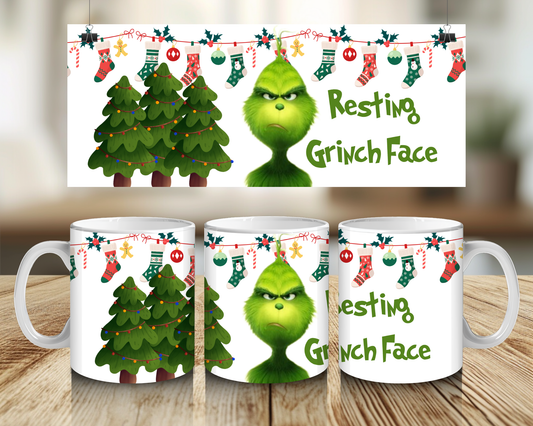 Resting Grinch Face 11oz Mug