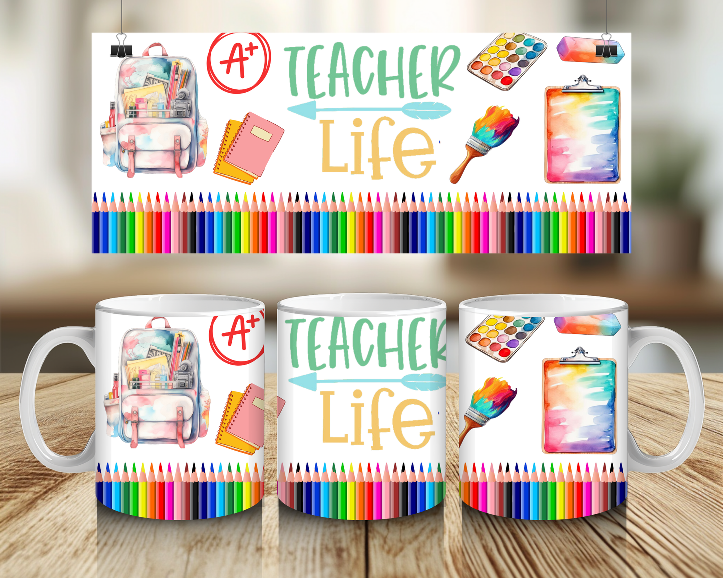 Pencils Teacher Life - 11oz Mug
