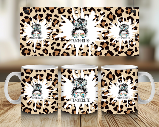 Leopard Print Teacher Life - 11oz Mug