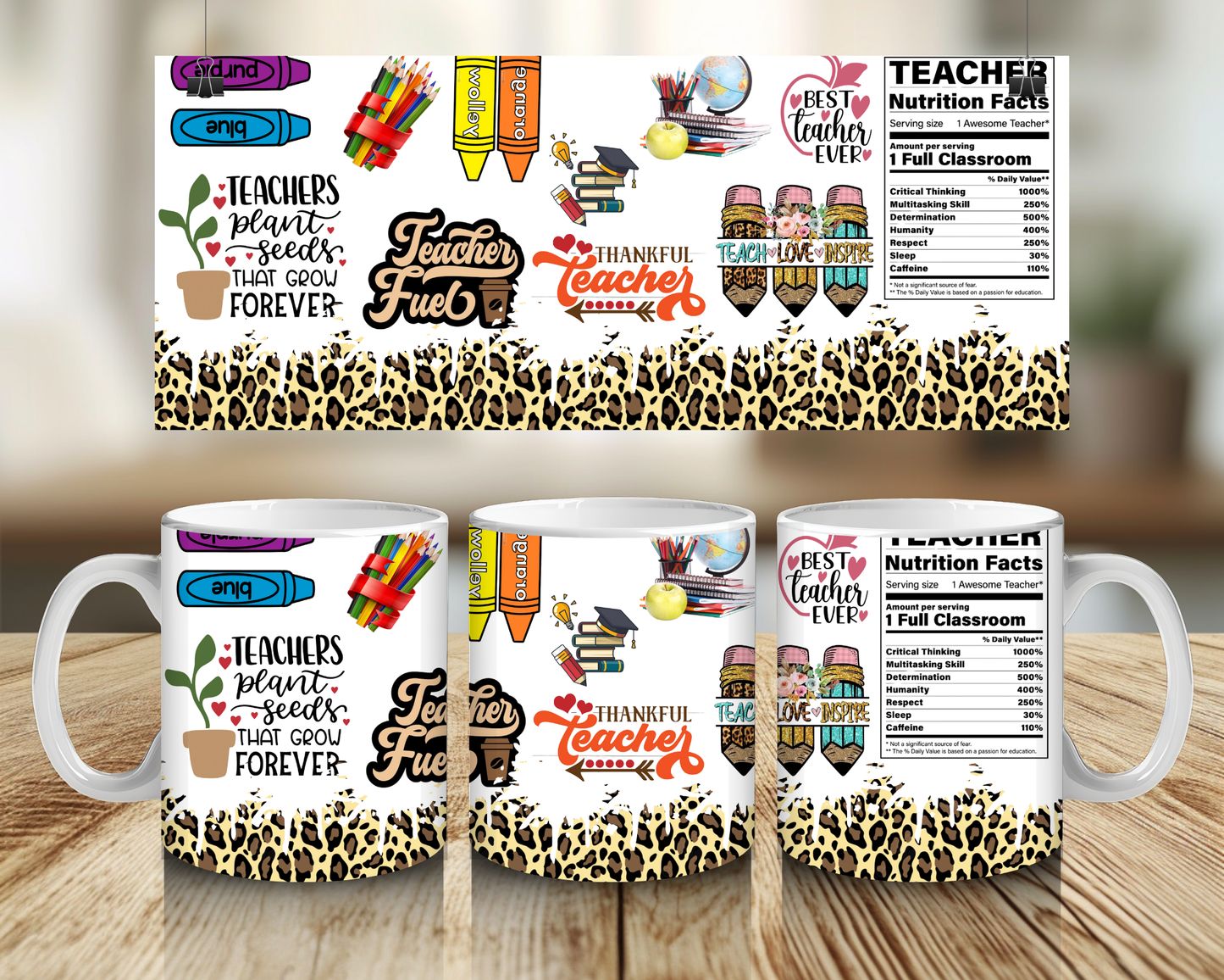 Leopard Print Teacher Nutrition - 11oz Mug