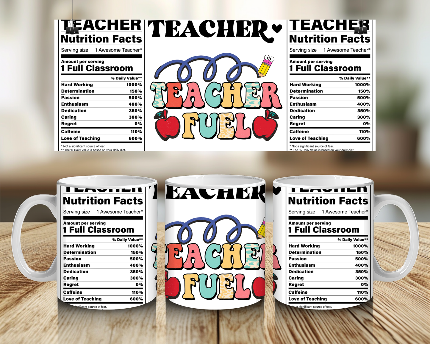 Teacher Nutrition Facts - 11oz Mug