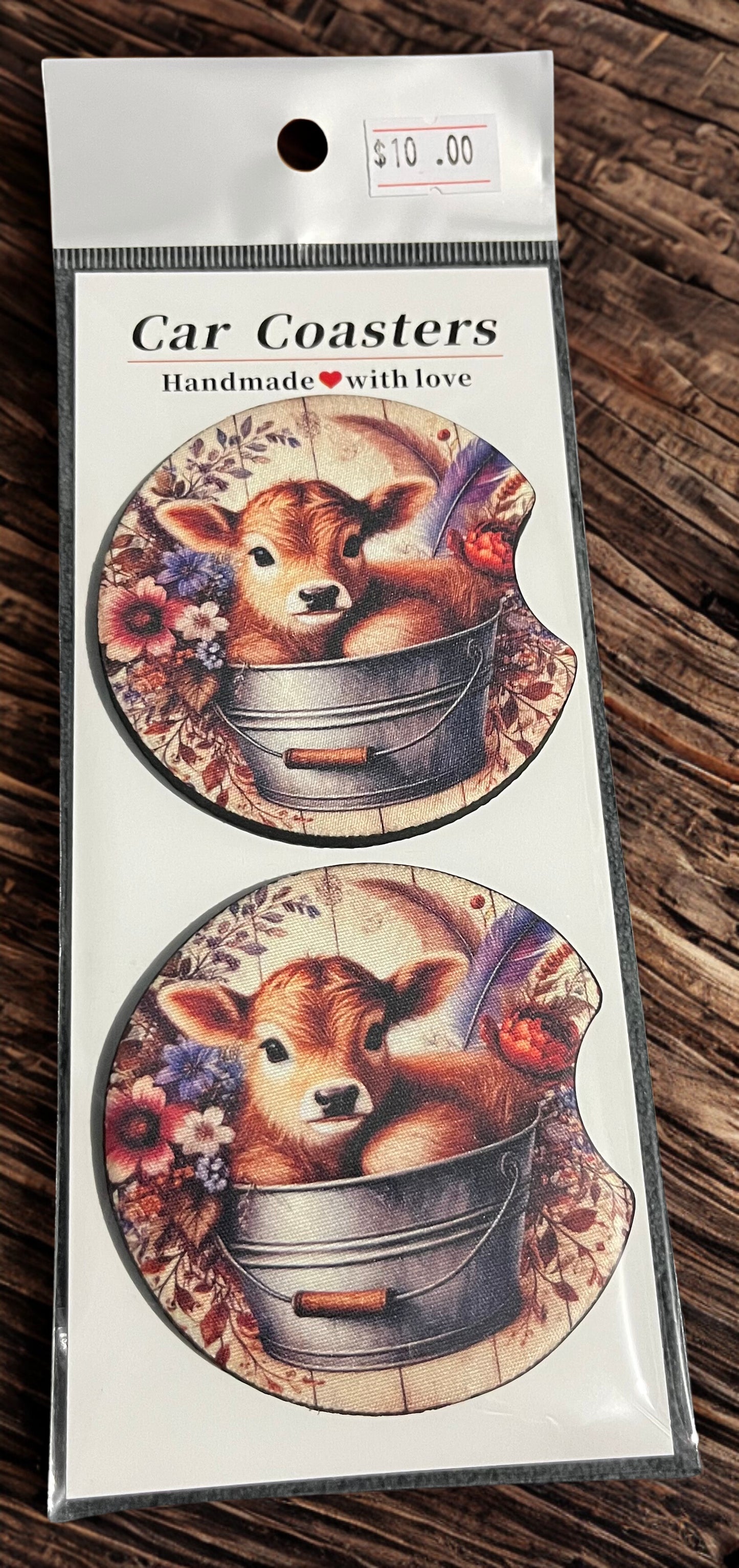 Calf in Bowl - Car Coasters