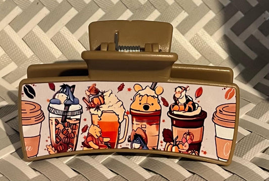 Winnie the Pooh Coffee - Claw Clip